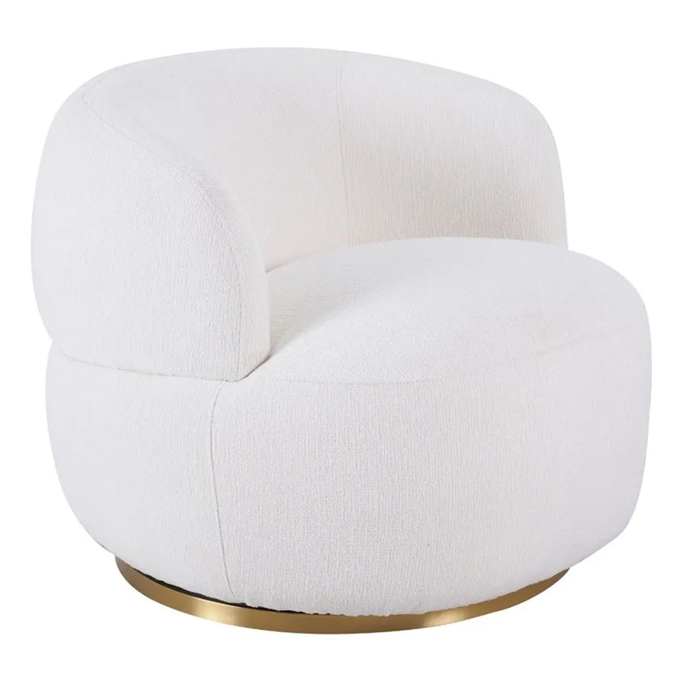 Tubby Swivel Arm Chair - Ecru