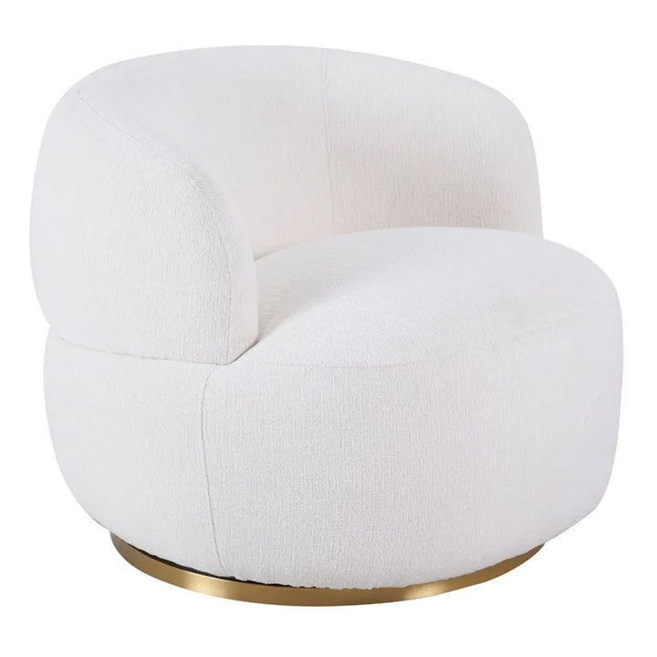 Tubby Swivel Arm Chair - Ecru