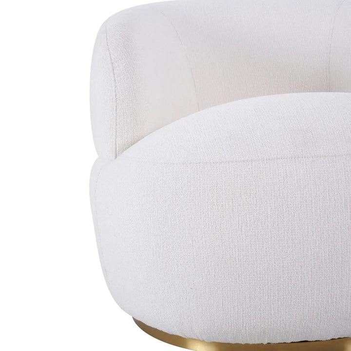 Tubby Swivel Arm Chair - Ecru