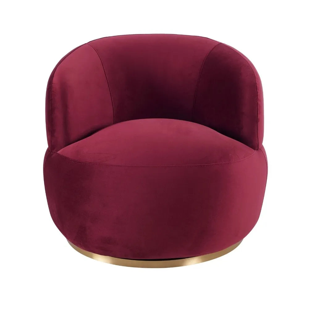Tubby Swivel Arm Chair - Mulberry Velvet