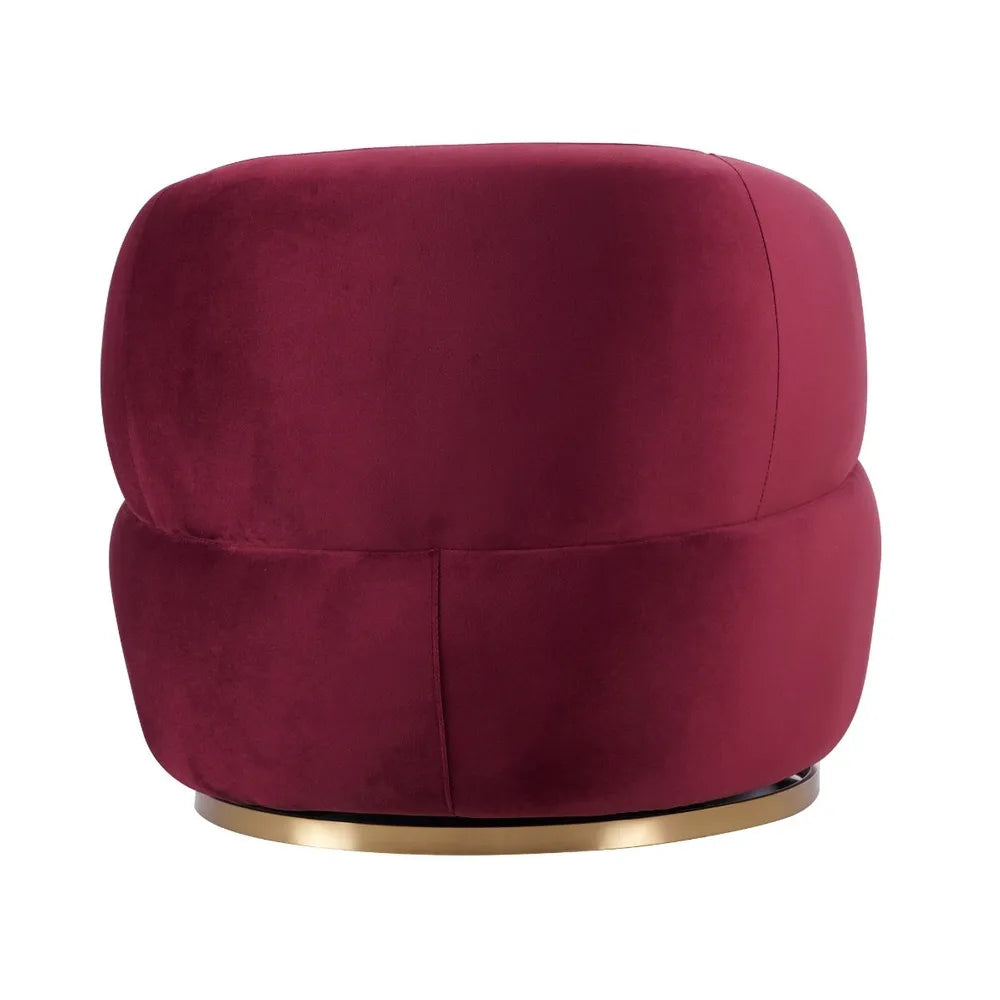 Tubby Swivel Arm Chair - Mulberry Velvet