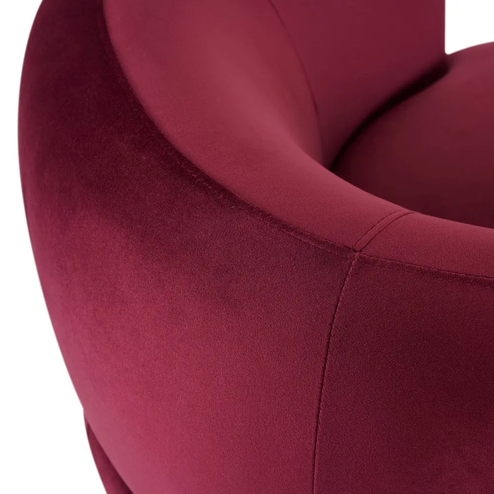 Tubby Swivel Arm Chair - Mulberry Velvet