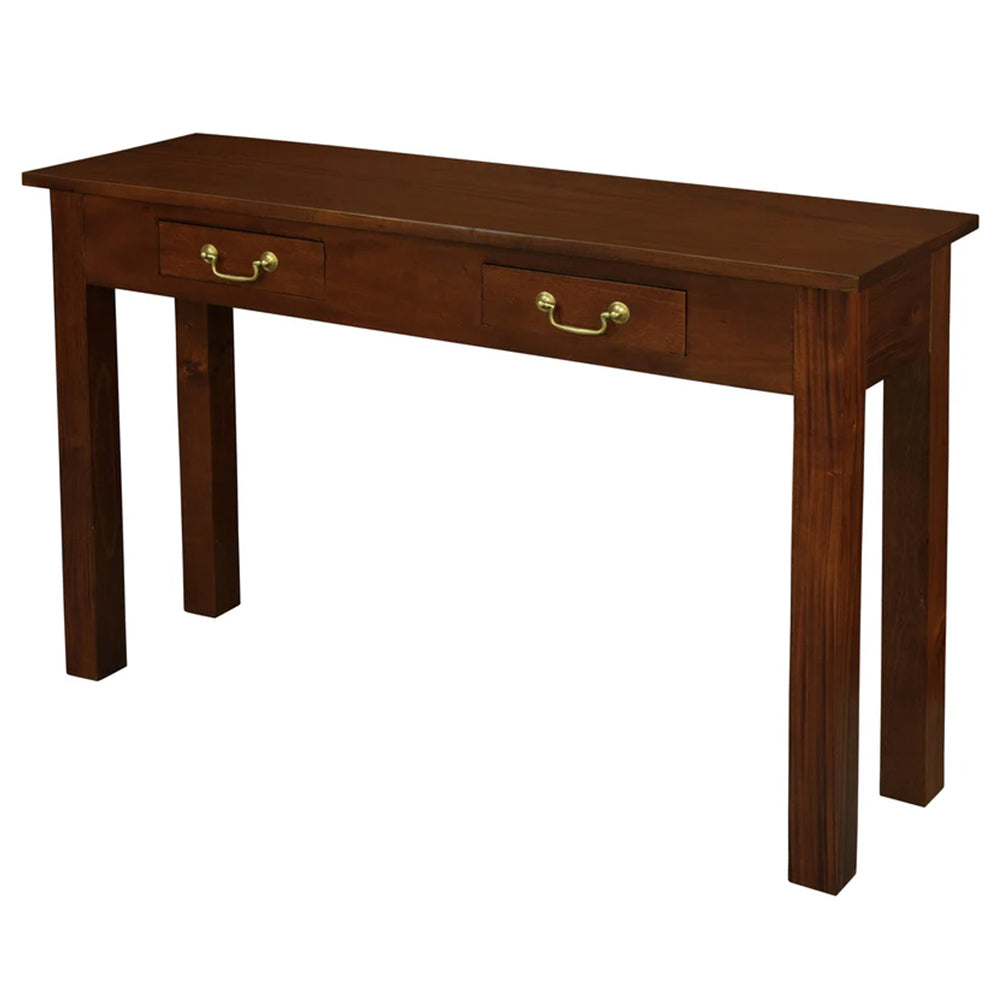Tullamarine 2 Drawer Solid Timber Console Table - Mahogany