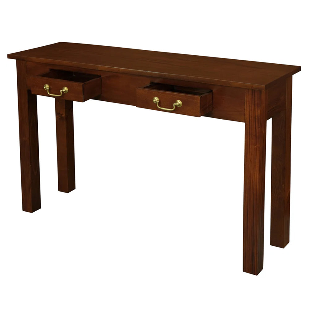 Tullamarine 2 Drawer Solid Timber Console Table - Mahogany