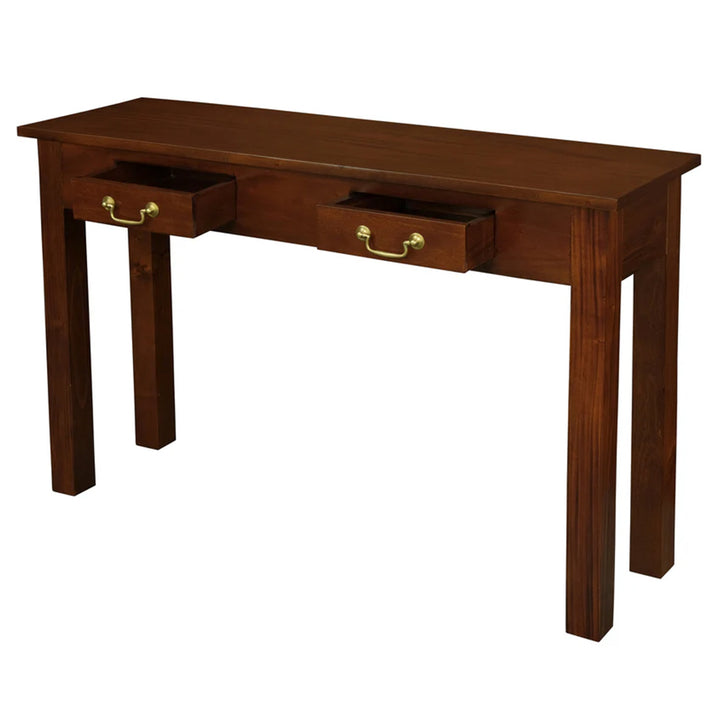 Tullamarine 2 Drawer Solid Timber Console Table - Mahogany