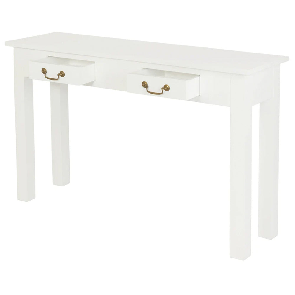 Tullamarine 2 Drawer Solid Timber Console Table - White