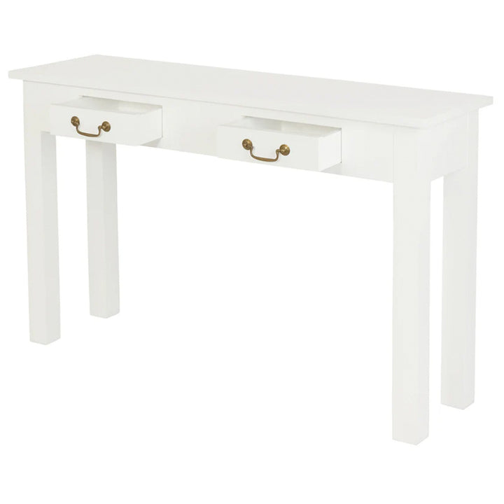 Tullamarine 2 Drawer Solid Timber Console Table - White