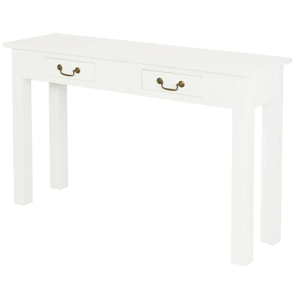 Tullamarine 2 Drawer Solid Timber Console Table - White