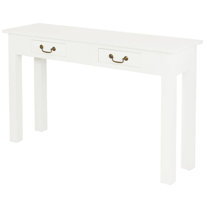 Tullamarine 2 Drawer Solid Timber Console Table - White