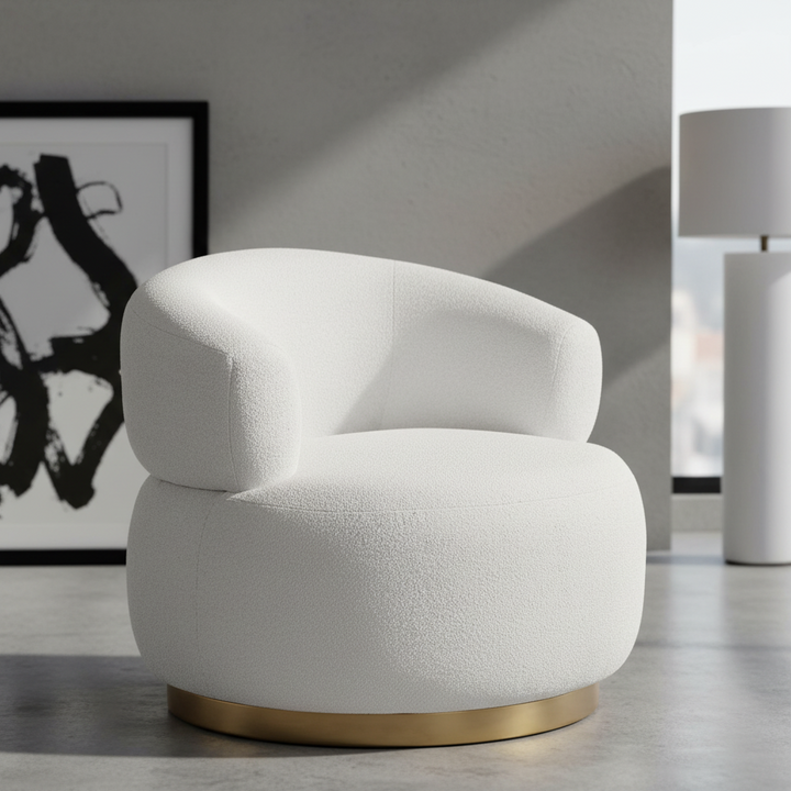 Tuscan Boucle Swivel Armchair