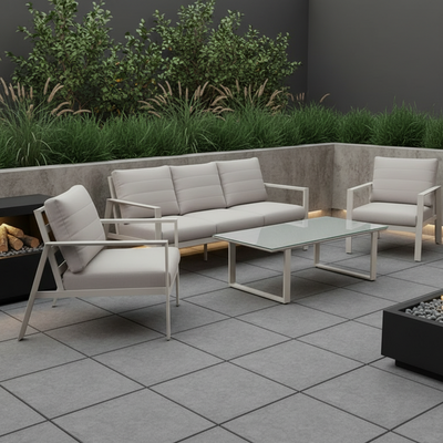 Tuscany 4-Piece Outdoor Lounge Setting - Beige