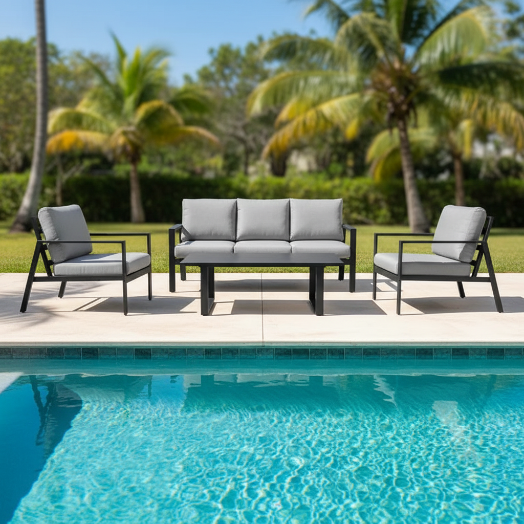 Tuscany 4-Piece Outdoor Lounge Setting - Anthracite