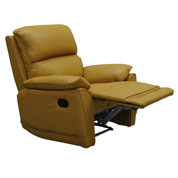 Umina Leather Recliner Arm Chair - Mustard