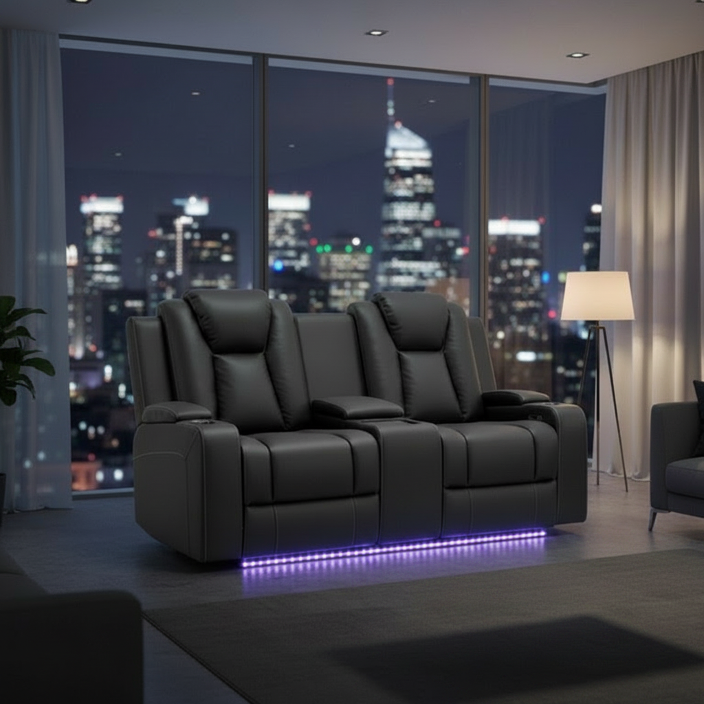 Uralla Dual Motor Fabric 2 Seater Recliner Sofa