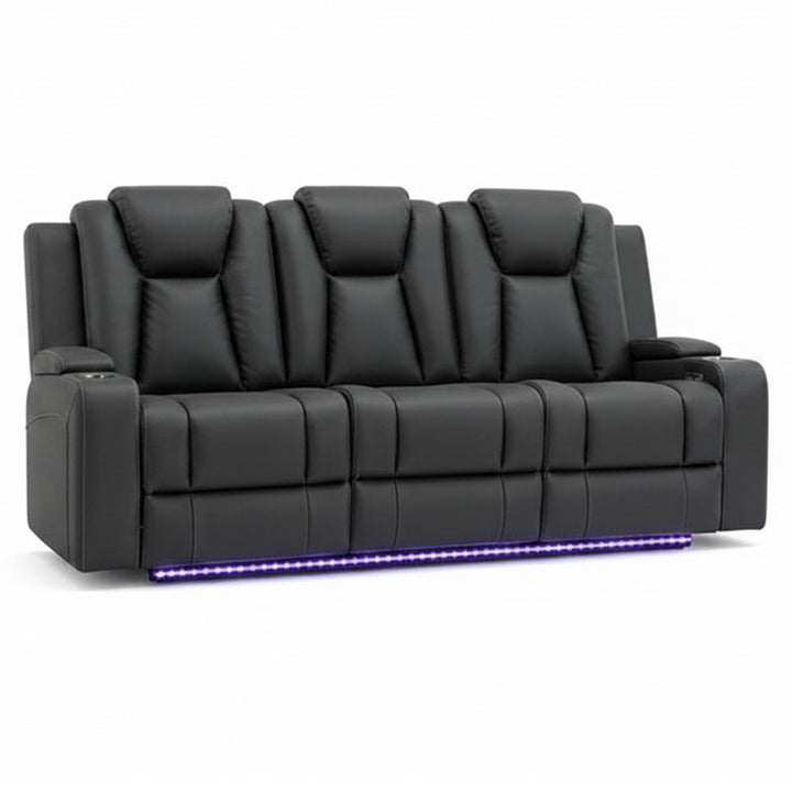 Uralla Dual Motor Fabric 3 Seater Recliner Sofa