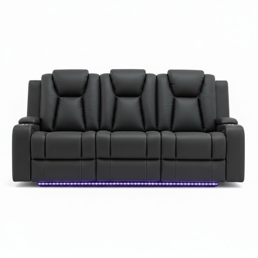 Uralla Dual Motor Fabric 3 Seater Recliner Sofa