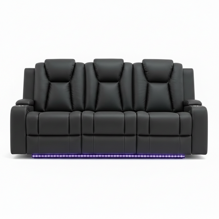 Uralla Dual Motor Fabric 3 Seater Recliner Sofa