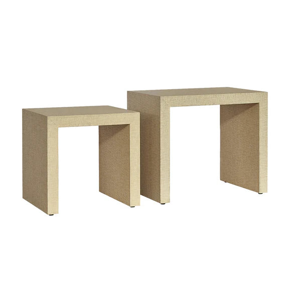 Pogerola Nesting Tables Set 2 - Natural Grasscloth