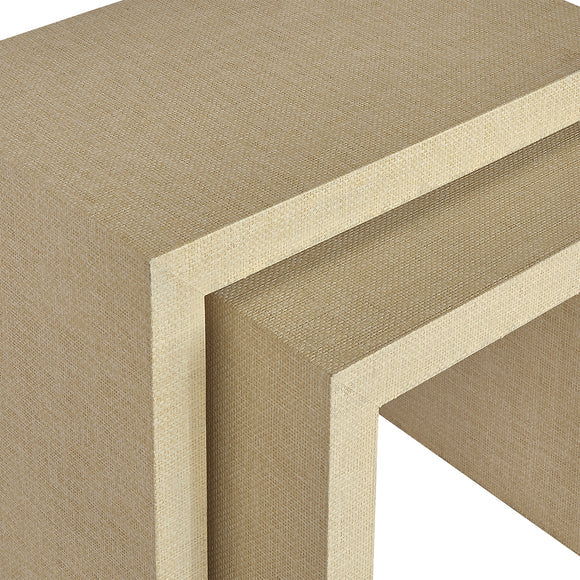 Pogerola Nesting Tables Set 2 - Natural Grasscloth