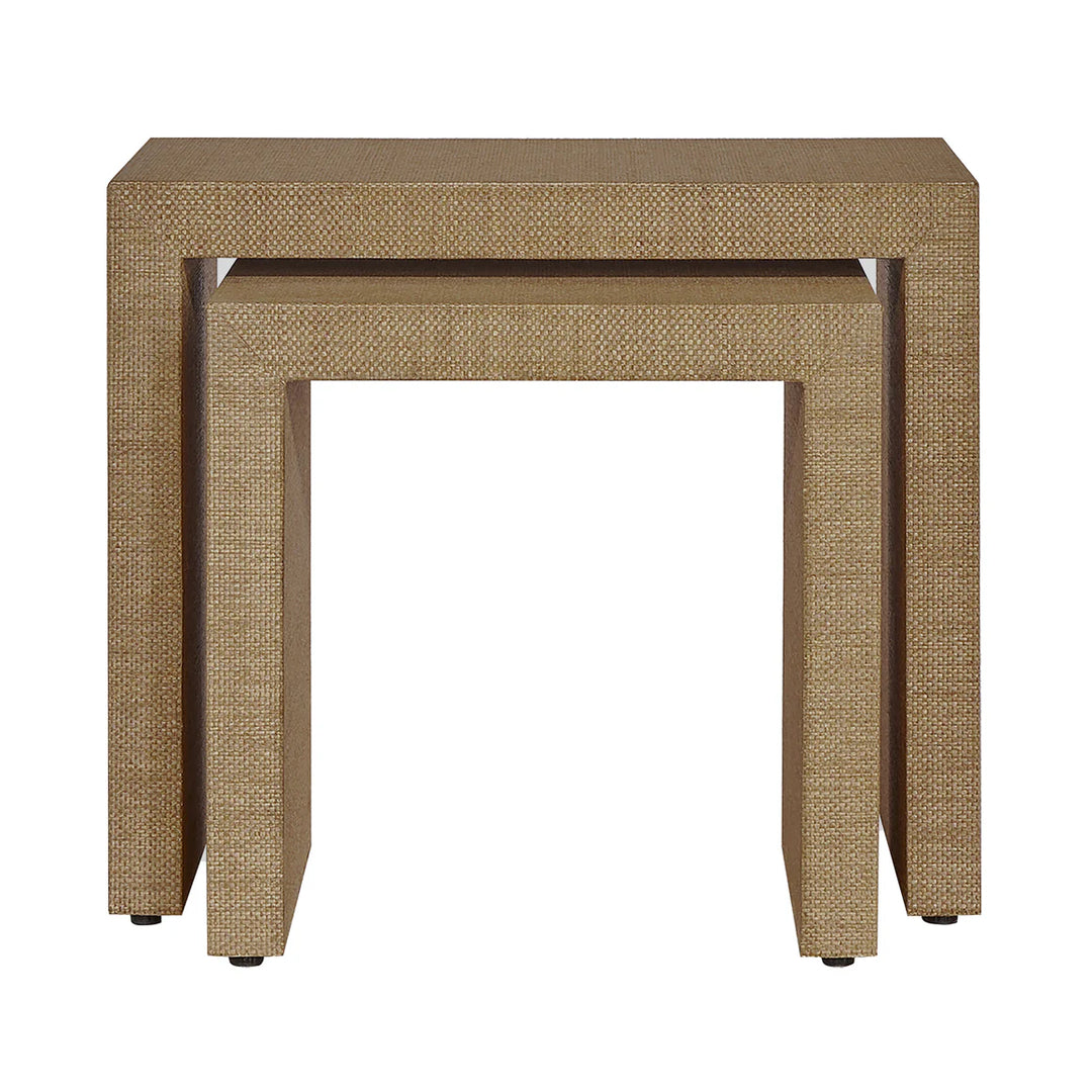 Pogerola Nesting Tables Set 2 - Brown Grasscloth