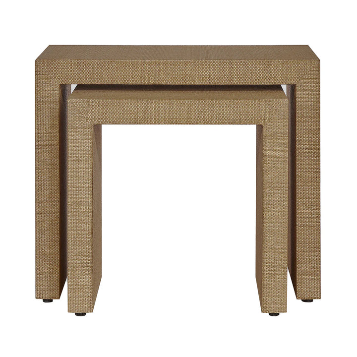 Pogerola Nesting Tables Set 2 - Brown Grasscloth