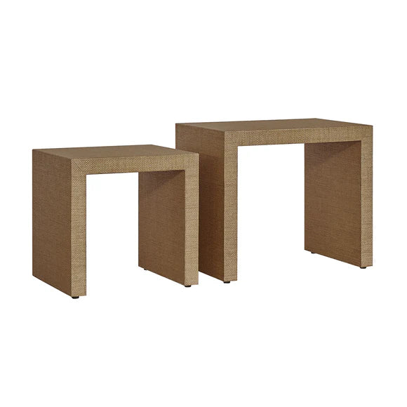 Pogerola Nesting Tables Set 2 - Brown Grasscloth