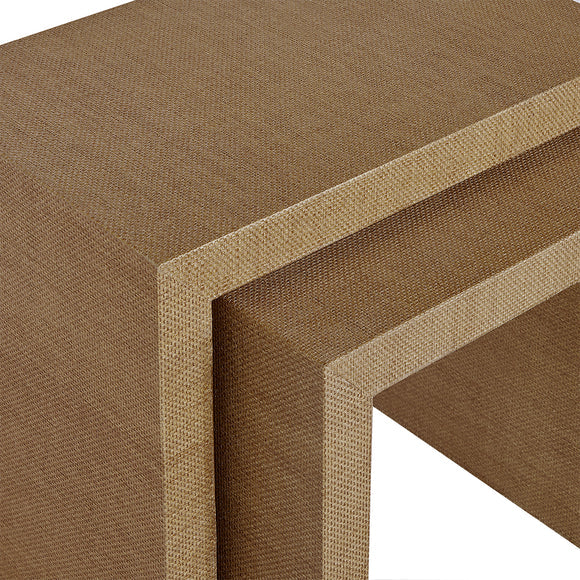Pogerola Nesting Tables Set 2 - Brown Grasscloth