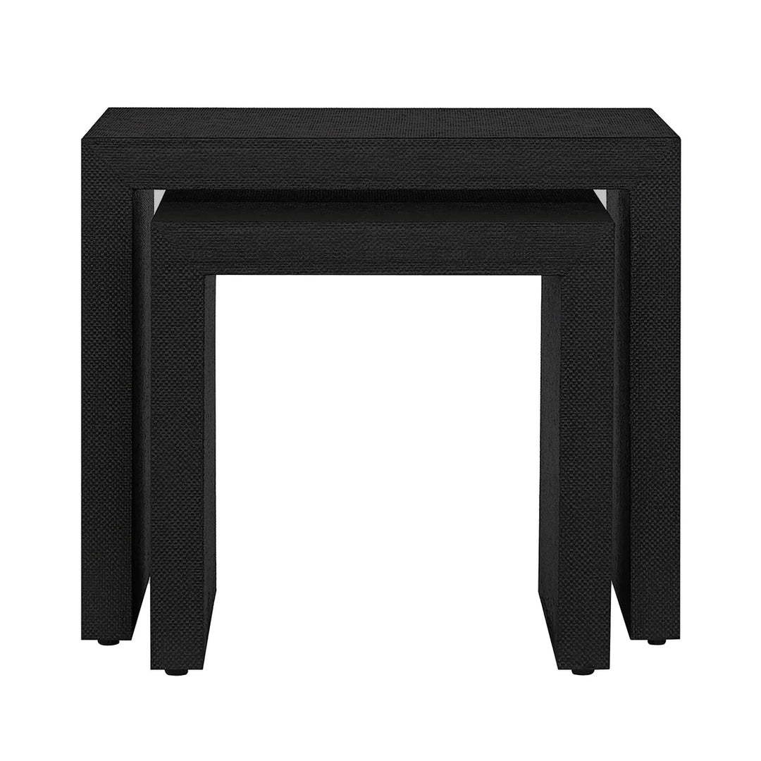 Pogerola Nesting Tables Set 2 - Black Grasscloth