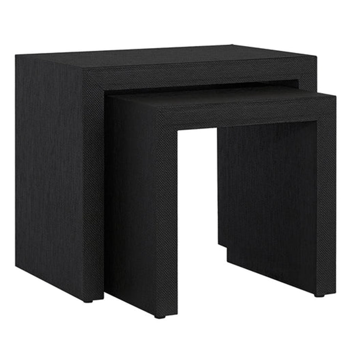 Pogerola Nesting Tables Set 2 - Black Grasscloth