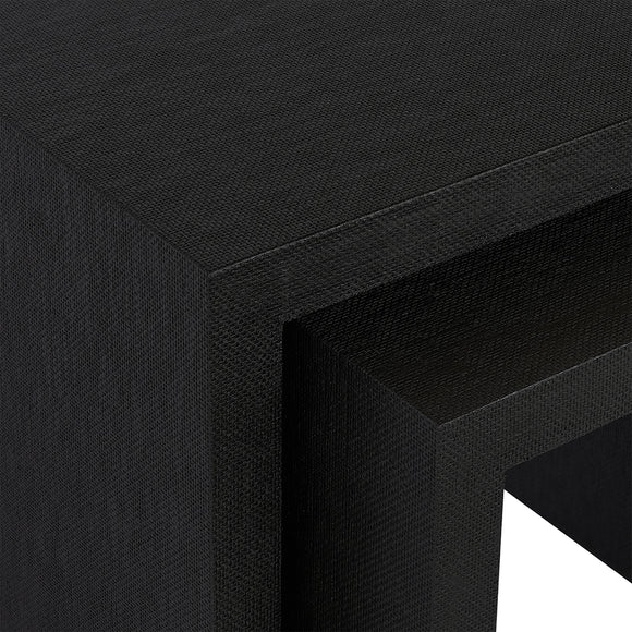 Pogerola Nesting Tables Set 2 - Black Grasscloth