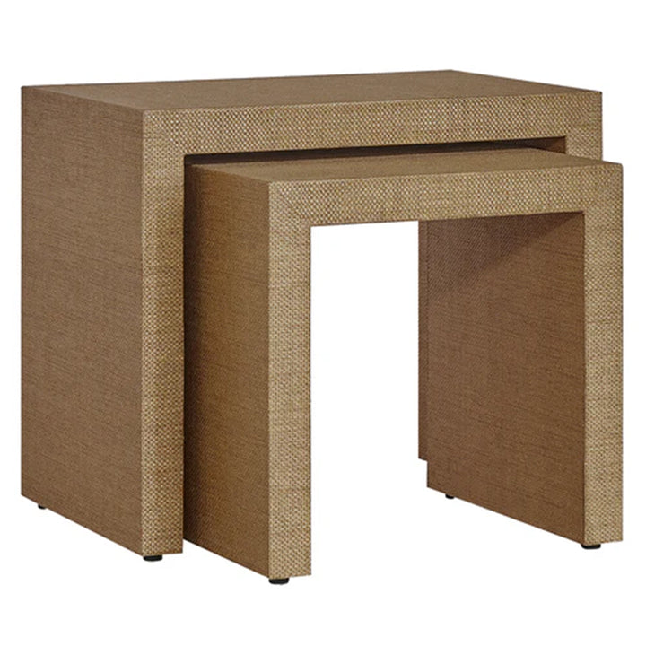 Pogerola Nesting Tables Set 2 - Brown Grasscloth