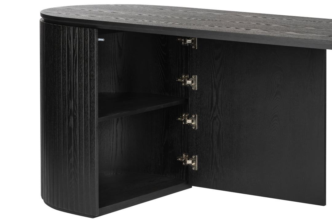 Albina 1.77m Left Drawer Office Desk - Black Oak