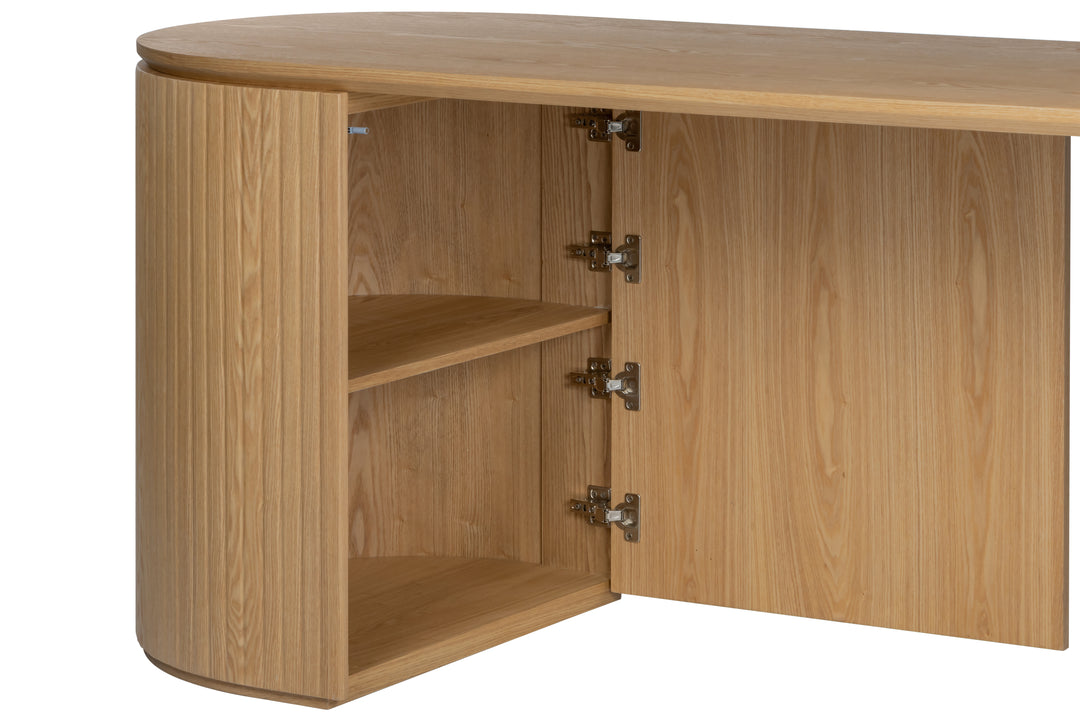 Albina 1.77m Left Drawer Office Desk - Natural Oak