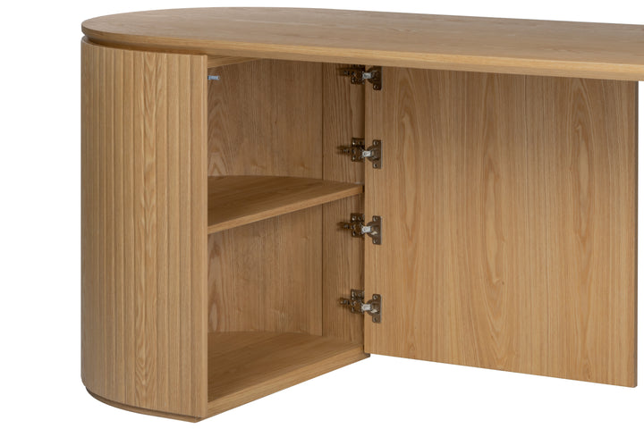 Albina 1.77m Left Drawer Office Desk - Natural Oak