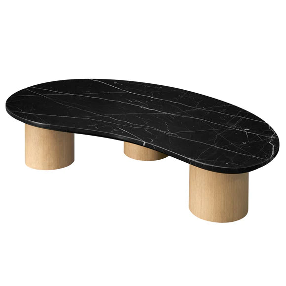 Sarno Medium Marble Coffee Table - Black