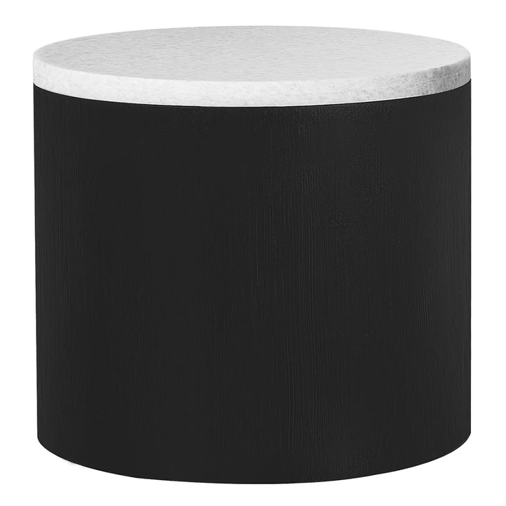 Citola Marble Side Table with Black Base
