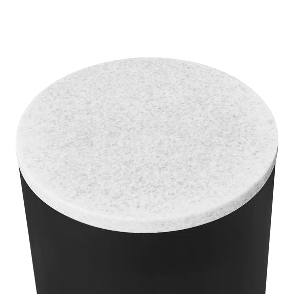 Citola Marble Side Table with Black Base