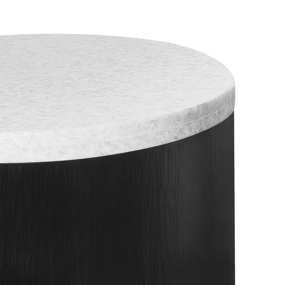 Citola Marble Side Table with Black Base