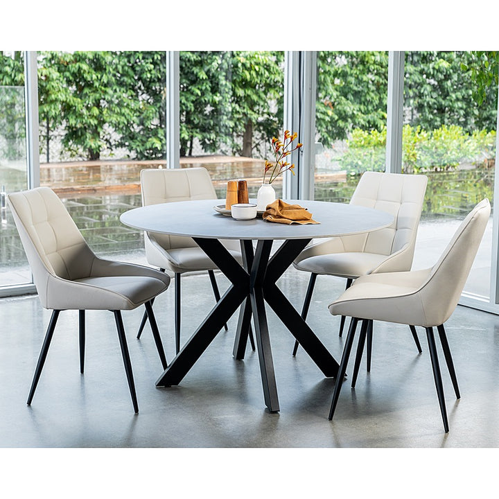 Orion Faux Leather Dining Chairs (Set of 2) - Ivory