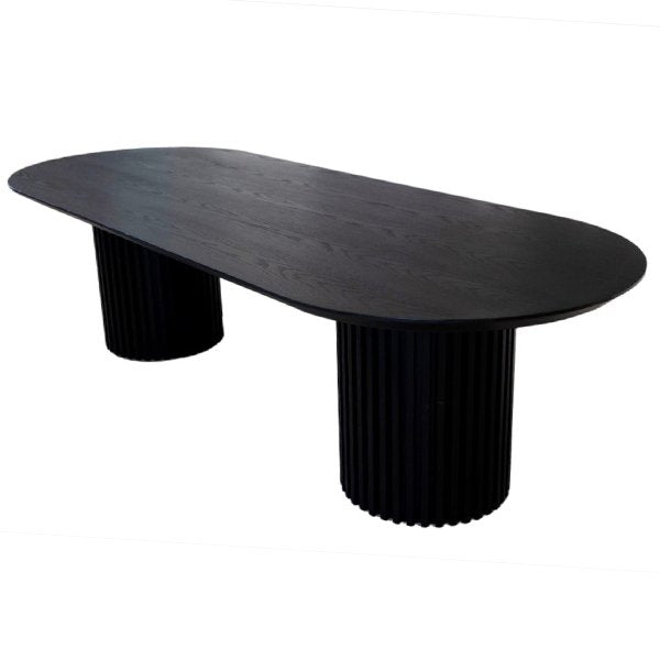 Vanessa 2.8m Wooden Dining Table - Black Oak