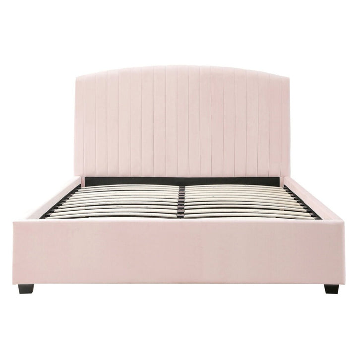 Vihan Pink Velvet Bed - Double
