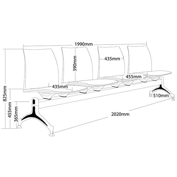 Vinn 4 Seater Beam Seat