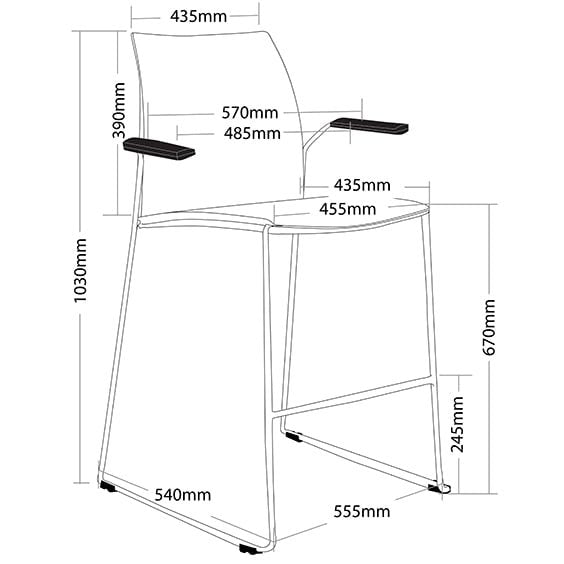 Vinn Hospitality Bar Stool with Arms