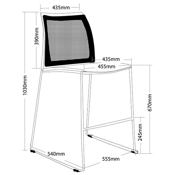 Vinn Mesh Hospitality Bar Stool