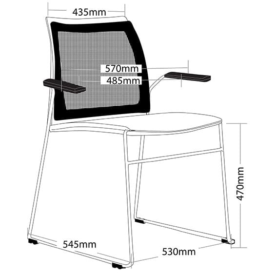 Vinn Mesh Stacking Hospitality Visitor Chair with Arms