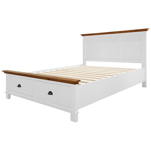 Violet Hill Pine Timber Bed with End Drawers - King