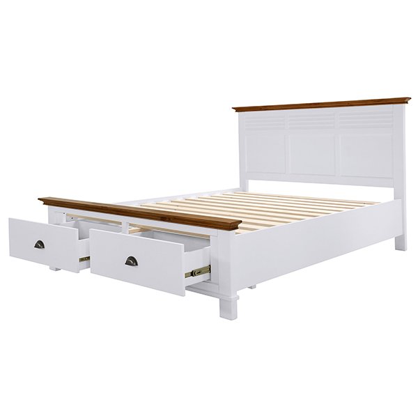 Violet Hill Pine Timber Bed with End Drawers - King