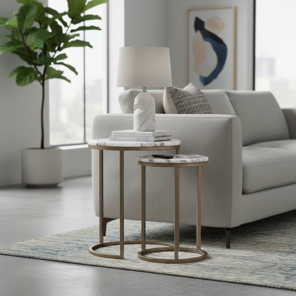 Violet Agate Nesting Side Tables