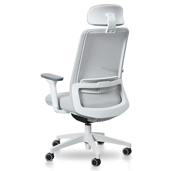 Walther Mesh Office Chair - Cloud Grey with White Base