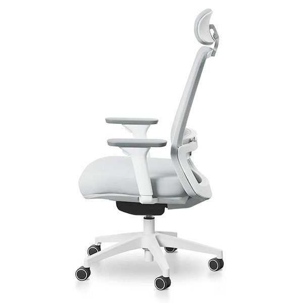 Walther Mesh Office Chair - Cloud Grey with White Base